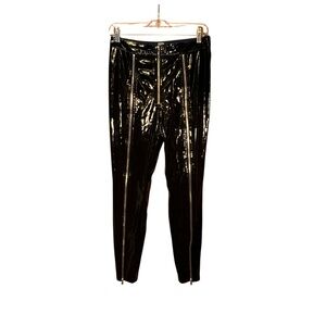 Poster Grl Dolls Kills Black Vinyl Pants Medium Zip Front Club Rave Goth